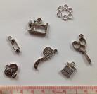 Sewing notions charms (nickel) 6 pcs